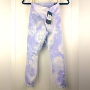 Nike Womens One Icon Clash Purple Tie Dye Mid Rise Fitness size XS